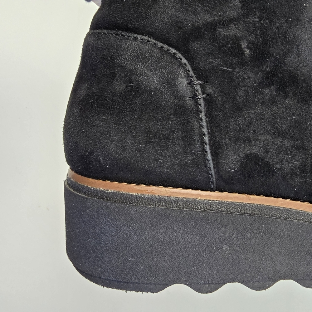 Clarks Collection Sharon Hop Suede Wedge Ankle Boots, Black, Women's 9.5 - Picture 12 of 13